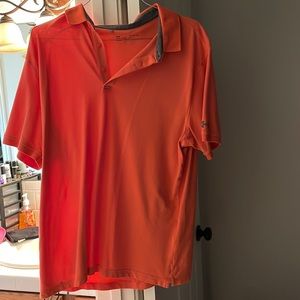 Mens coral under armor polo